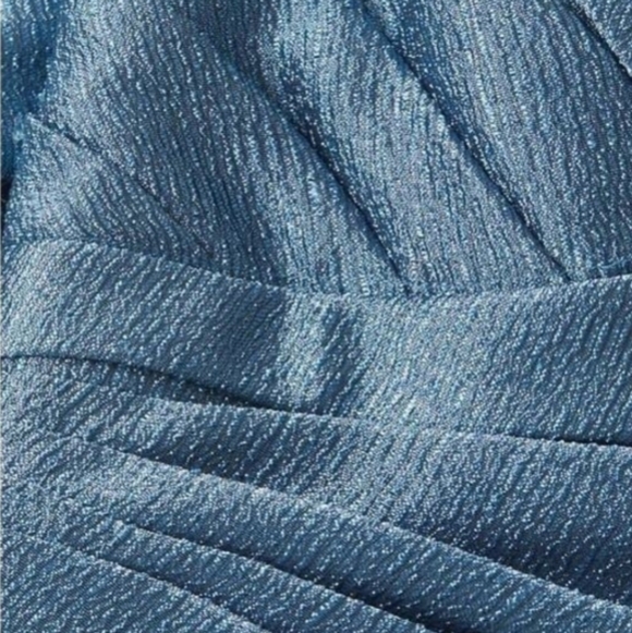 Aidan Mattox Blue Metallic Off-the-Shoulder Ruffle Mermaid Gown Maxi Dress 16 - Picture 16 of 16